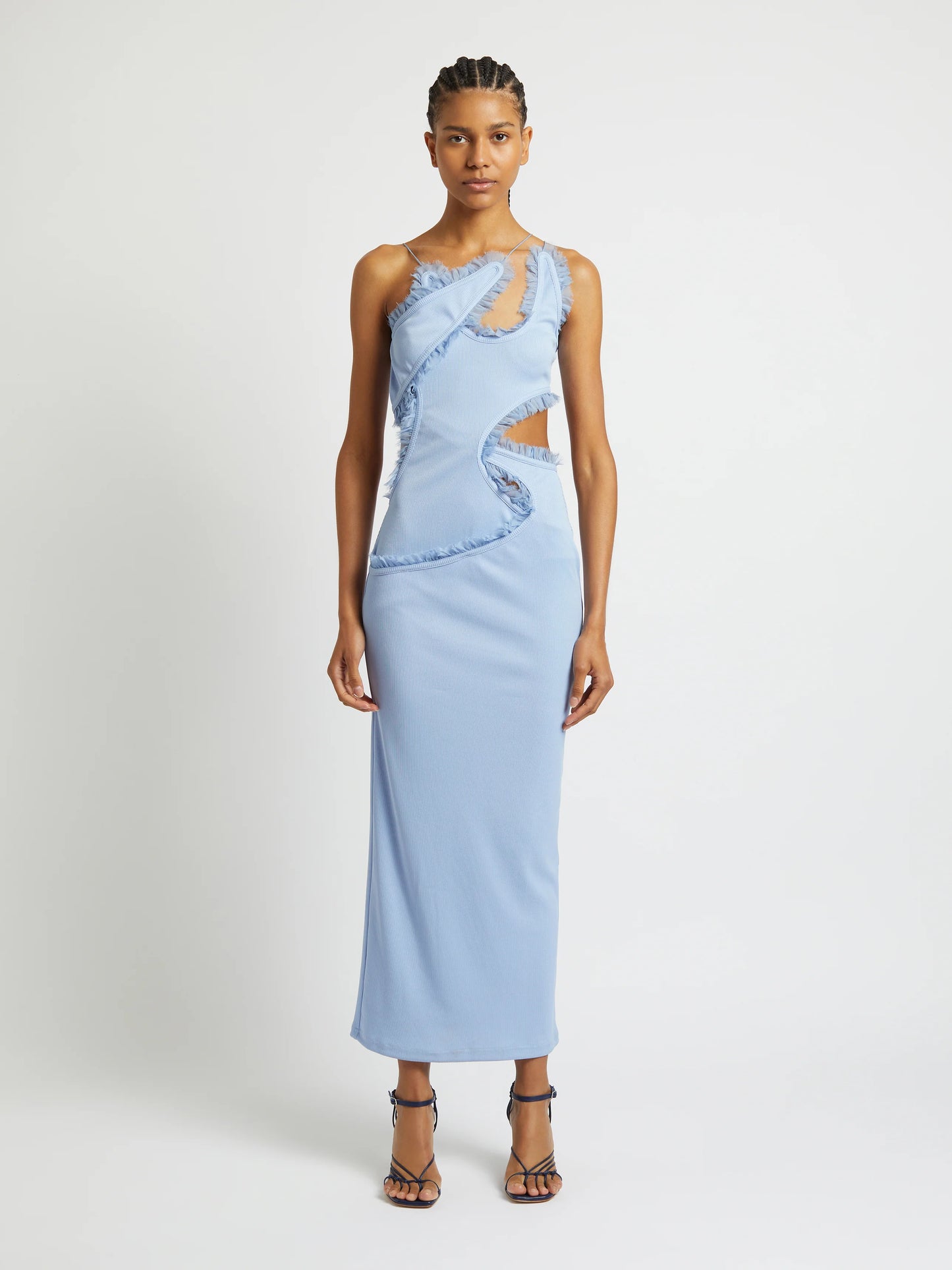 Carina Interlinked Dress in Cornflower