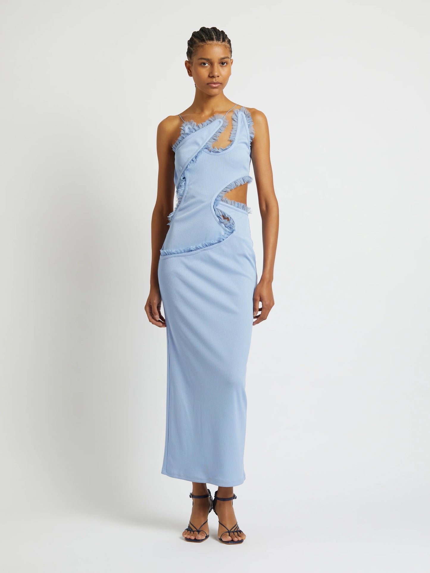 Carina Interlinked Dress in Cornflower