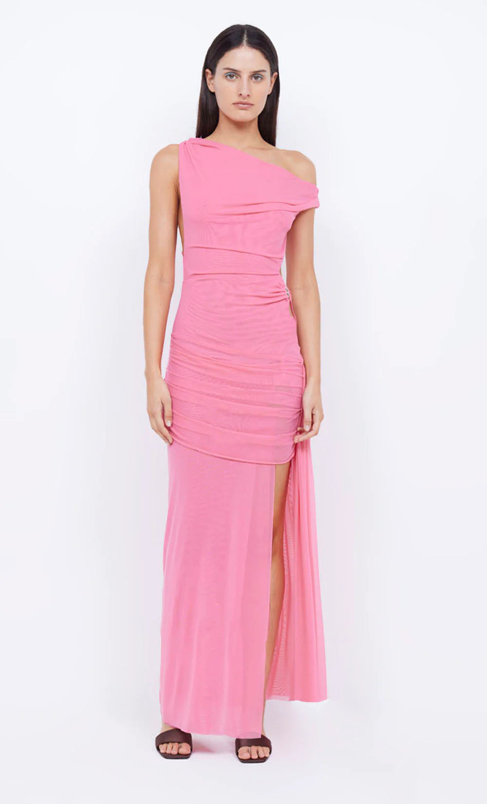 Kailani Asym Dress in Grapefruit Pink