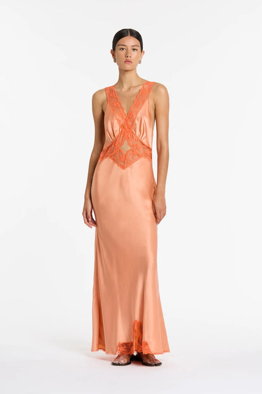 Aries Cut Out Gown in Peach