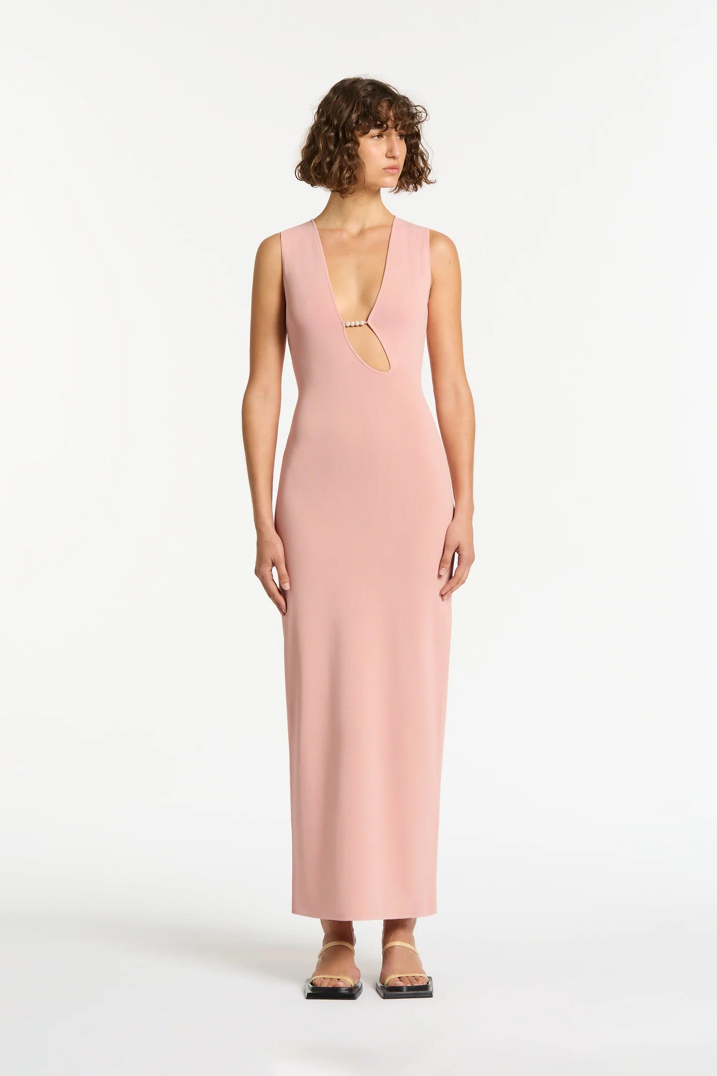 Kinetic Beaded Maxi Dress in Pink