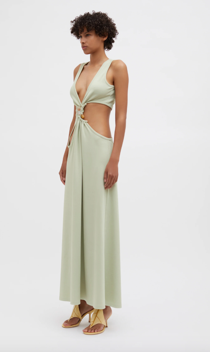 Christopher Esber Stone Cavern Tank Dress in Pistachio