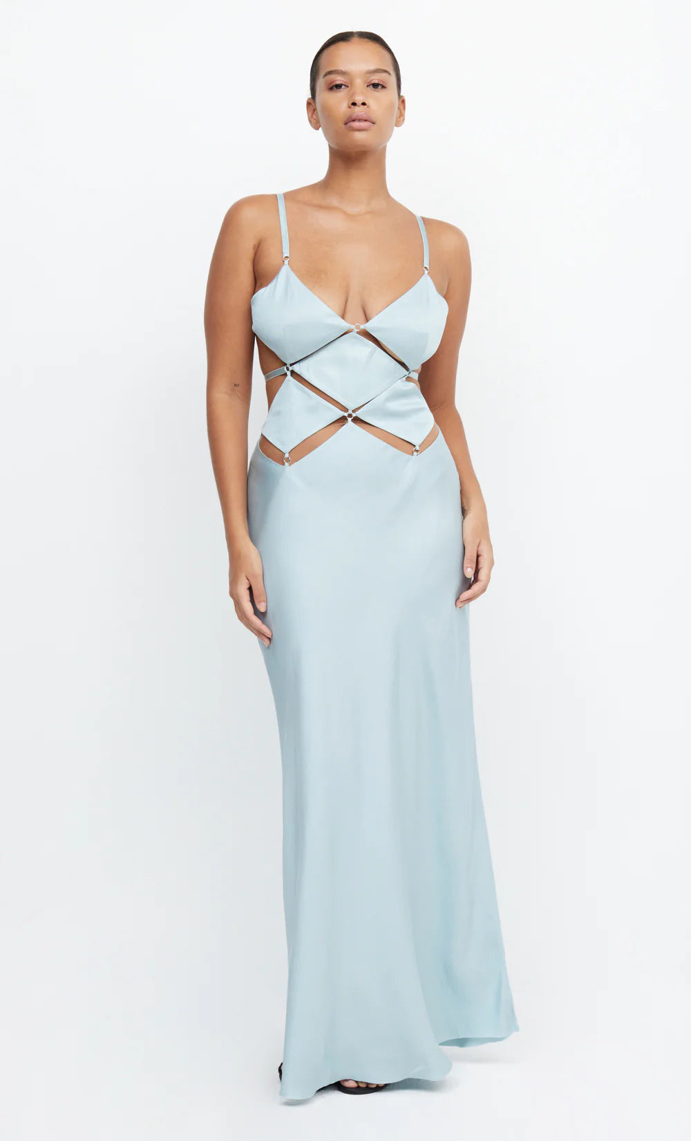 Diamond Days Strap Maxi Dress in Cloud Blue