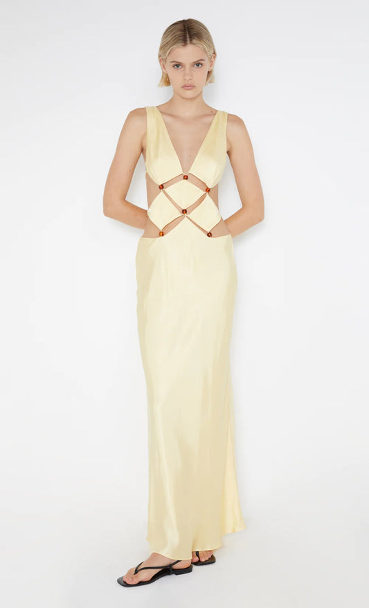 Agathe Diamond Dress in Butter