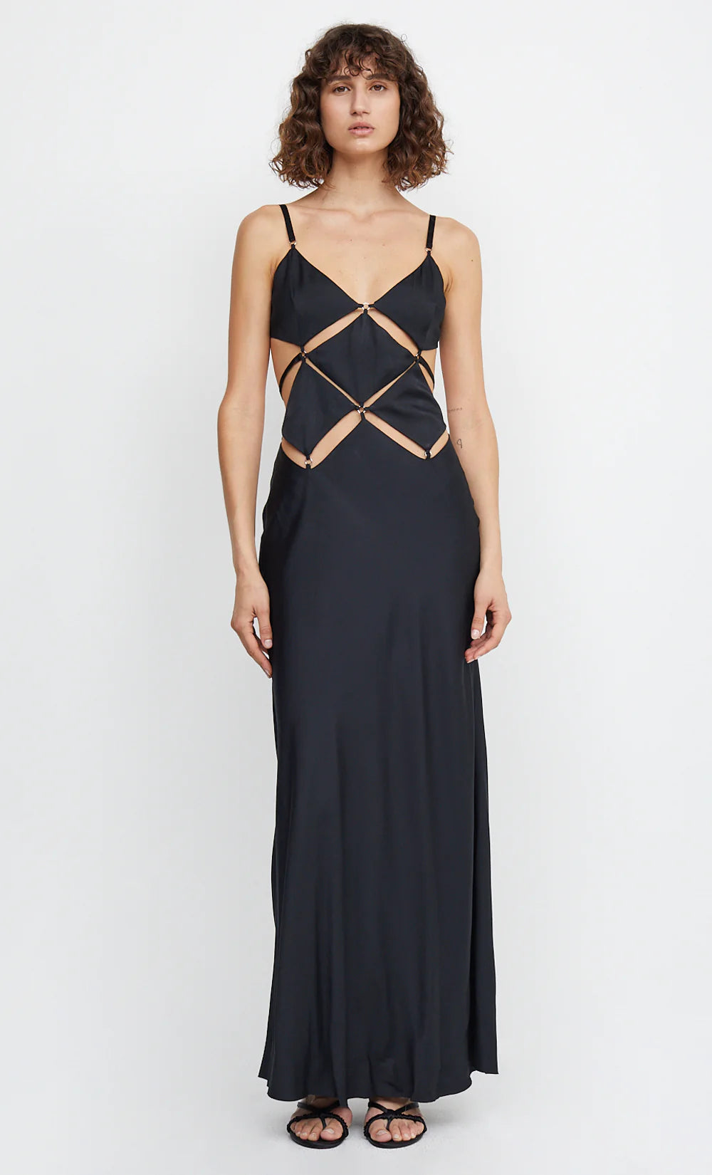 Diamond Days Strap Maxi Dress in Black